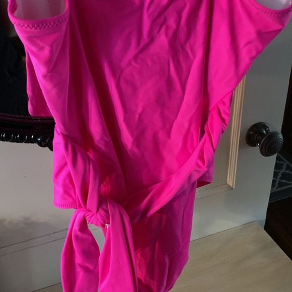 Hot Pink Ruffle Swimsuit - Picture 3 of 4